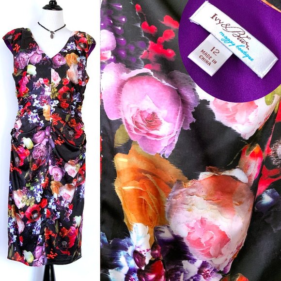 Ivy & Blue Dresses & Skirts - Ivy & Blue Maggy Boutique Floral Sheath Bodycon Dress Size12
